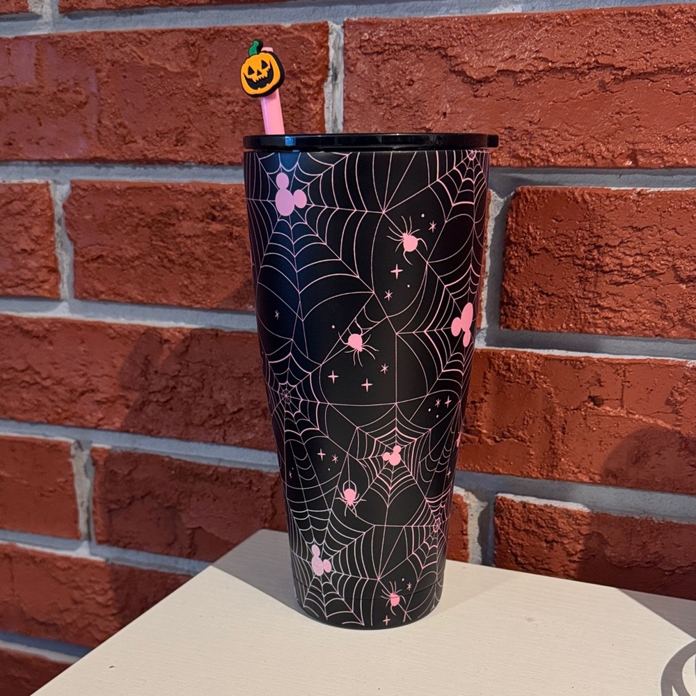 Disney Black and Pink Spiderweb Tumbler
